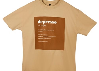 Quirky Beige Depresso T-shirt